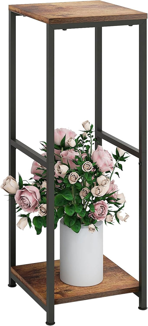 NOAMOO 32 inch Tall Metal Wood Plant Stand, Tier Potted Plant Shelf for