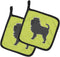 Caroline's Treasures BB3848PTHD Affenpinscher Checkerboard Green Pot Holders, Kitchen Heat Resistant, 7 1/2 x 7 1/2