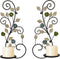 JUCONSIN Wall Sconces Candle Holder Set of 2, Antique White Leaf and Multi-Color