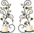 JUCONSIN Wall Sconces Candle Holder Set of 2, Antique White Leaf and Multi-Color