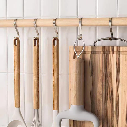 10 Pack Flat S Hooks - Heavy Duty 3inch Stainless Steel Hooks for Hanging Pots, Pans, Plants, Towels