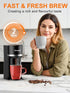 6-12 oz 5.5" Reminder,Black,9.45 Inches Single Serve Coffee Maker for K-Cup and Ground Coffee, Fast Brew, Brew Sizes