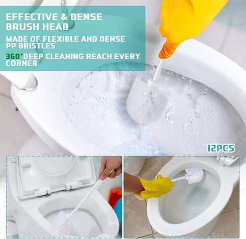12 Sets Set 14.57 Roshtia Toilet Brush and Holder for Bathroom Toilet Bowl Brush Scrubber with Caddy for Deep Cleaning