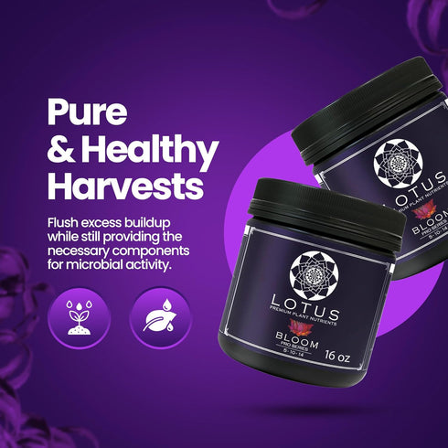 14+ 100% (16oz) Lotus Nutrients Bloom Pro Series, Water Soluble Hydroponic Plant Food for Flowering and Fruiting
