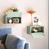 Modern Green Floating Nightstand with Flap Door - Compact Wall-Mounted Design