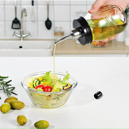16oz Set 1 Pack SheeChung Oil Dispenser Bottle for Kitchen, Glass Cooking Oil Bottle, Mason Jar Vinegar Dispenser