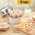 9-Egg 304 3 Oroton Stainless Steel Egg Cooker Steam & Boil Eggs with Timer, Automatic Shut-Off & Cooking Modes