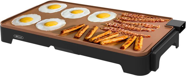 bella XL Electric Ceramic Titanium Griddle, Make 15 Eggs At Once, Healthy-Eco