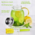60oz Aofmee Glass Pitcher, Water Pitcher with Lid, Iced Juice Jugs for Fridge, Glass Carafe for Cold or Hot Beverages