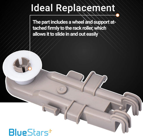 BlueStars Ultra Durable 8268743 Dishwasher Upper Rack Wheel - Compatible with Whirlpool Kenmore KitchenAid - PACK OF 4