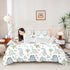 Set Set 1 Kids Dinosaur Duvet Cover,Cute Cartoon Dino Animal Bedding Watercolor Cloud Jungle Trees Comforter Cover(No