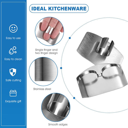 9 Pieces Finger Guard for Cutting Vegetables, Stainless Steel Knife Protector for Kitchen Safety