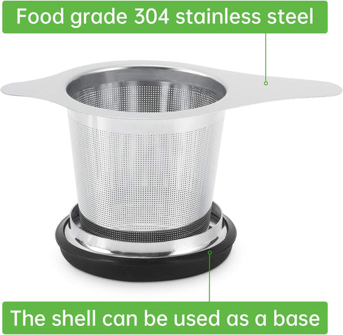Two Pack Tea Infuser Basket, Stainless Steel Tea Strainer, Tea Filter with Small Strainer and Lid, Tea Diffuser for