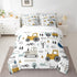 Set 7 Set Set Feelyou Cartoon Car Kids Comforter with Sheets Piece Twin Size Construction Bedding Boys Decor Equipment