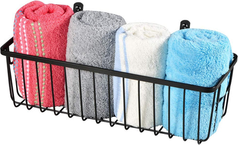 SheeChung Farmhouse Decor Metal Wire Bathroom Storage Organizer Basket Bins - for Cabinets, Shelves, Closets, Vanity