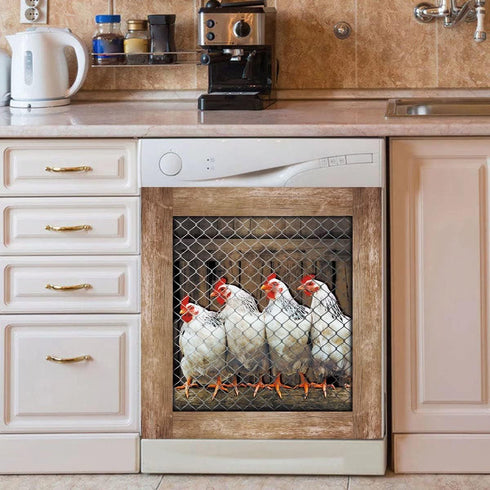 Homega Country Rooster Magnet Dishwasher Cover, Kitchen Decorative Farmhouse Chicken Fridge Decal