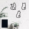 Ferraycle 3 Pieces Black Cat Metal Wall Art, Wire Sign Decor for Kitchen, Restaurant, Christmas Cat Lover Gifts