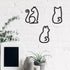 Ferraycle 3 Pieces Black Cat Metal Wall Art, Wire Sign Decor for Kitchen, Restaurant, Christmas Cat Lover Gifts