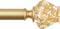 HOTOZON Heavy Duty Curtain Rod Gold, 32 to 58 Inch Decorative Single Drapery Rod with Exquisite Twisted Finials