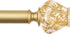 HOTOZON Heavy Duty Curtain Rod Gold, 32 to 58 Inch Decorative Single Drapery Rod with Exquisite Twisted Finials