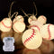 Baseball String Lights 20 LED 14FT Baseball Decor Battery Powered Indoor/Outdoor for