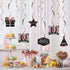 LINGTEER Happy 100th Birthday Decorations, 12 Pcs Black & Rose Gold Foil Swirls Streamer Set for 100 Years Old