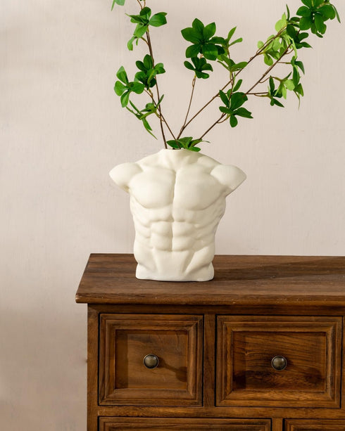 Body Art Vase, Classical Sculpture Statue for Bookshelf Shelf Decoration, Nordic Modern Ceramic Flower Vase for Home