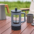 YOLIFE 21oz French Press Coffee Maker - Grey and Black Heat-Resistant Borosilicate Glass with 4-Level Filters