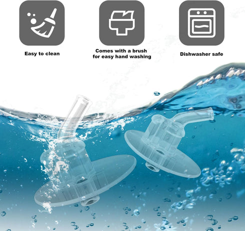 BOXOB 4pcs 12 oz F401 F410 Replacement Clear Straws for Thermos Funtainer Bottles, Kids Toddler Water Bottle Lid