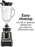 Hamilton Beach Wave Crusher Blender for Shakes and Smoothies, 40 Oz Glass Jar, 700 Watts, Black & Stainless Steel