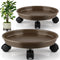 Sanbege Resin Plant Caddy with Wheels, 12.8" Round Plant Pallet, Plant Pot Trolley,