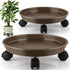 Sanbege Resin Plant Caddy with Wheels, 12.8" Round Plant Pallet, Plant Pot Trolley,