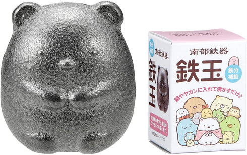 OSK TBN-1 Nambu Ironware Sumikko Gurashi Shirokuma Iron Ball, Made in Japan for Cooking, Tea, Pickles