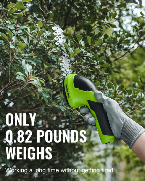 WORKPRO Cordless Grass Shear & Shrubbery Trimmer, 2 in 1 Handheld 7.2V Electric Grass Cutter with Battery Included