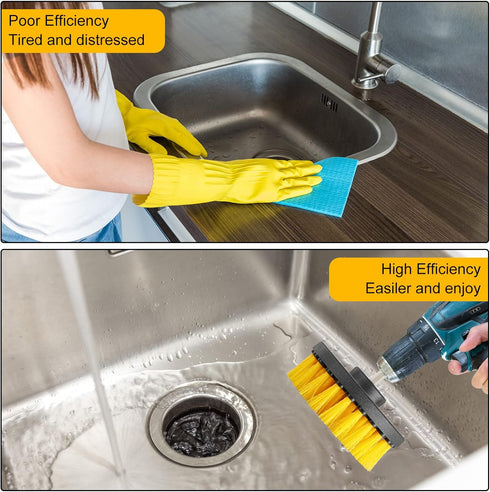 Remerry Multi-Purpose Drill Brush Set, Power Scrubber Cleaning Kit with Drill Scrubber Brushes for Bathroom, Kitchen,
