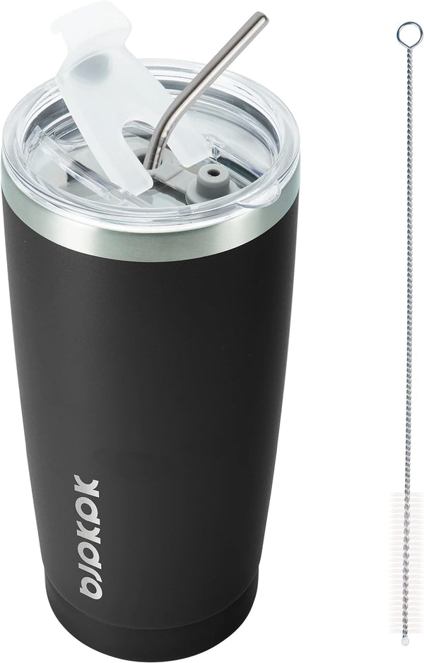 BJPKPK 20 oz Tumbler with Lid and Straw Insulated Travel Coffee Mug