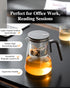 ZENS Magnetic Tea Pot, Large Enchanted Glass Teapot with Infuser and Magnetic Suction Lid for Mess-Free Loose Tea