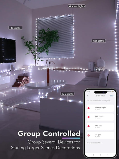 4th 33ft 100 Dimmable BrizLabs July Lights, LED Color Changing Patriotic Fairy Lights Work with Alexa/Google Home, WiFi