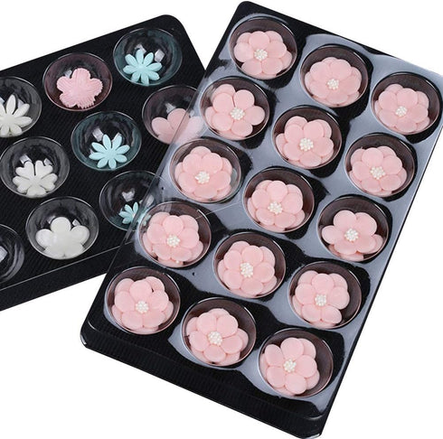 2 Pcs Set 15 Cavity Sugar Flower Fondant Shaping Plate, Plastic Mold