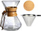 Pour Over Coffee Maker Set with Wood Sleeve, 27oz/800ml Dripper, Cork Stopper