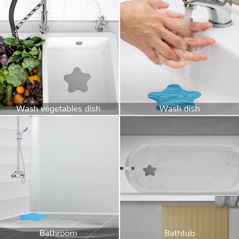 2 Pack Bathtub Stopper Tub Drain Plug Stopper, Adorable Universal Silicone Bath Drain Cover, Kids Tots Babies Gift