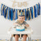 PapaKit 2nd Birthday Boy High Chair Decorations - Blue & Gold Ribbon