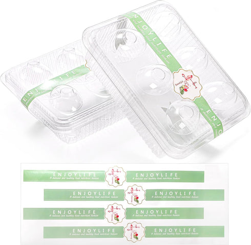 50 Pack 6 Yopay Deviled Egg Trays with lid, Plastic Clear Slots Deviled Eggs Halves Carrier Deviled Container Dish