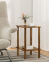 2-Tier TB01BB034C TUTOTAK End Table, Side Table, Nightstand, Storage Shelf, Sofa Side Table for Small Space, Living