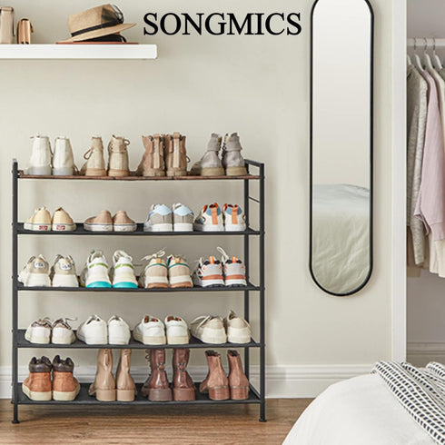 5 Closet 20-25 4 SONGMICS Shoe Rack, Tier Shoe Storage Organizer, Large Shoe Rack Shelf for Entryway, Sturdy Shoe Stand
