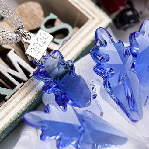 XIANGBAN Dream Elf Christmas Tree Pendant - Crystal Snowflake Christmas Ornaments, Annual Collectible (Blue)