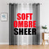 G2000 Sheer & Drapes 84 Inch Grey and White Ombre Curtains for