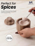 3" Countertop MARBLOUS KRAFTS Marble Salt Cellar with Lid & Spoon brown Small Flaky Salt Box, Sugar Jar, Spice Storage