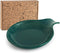 FE FUN ELEME Ceramic Spoon Rest for Kitchen Countertop, Large Lace Embossed Spoon Holder, 5.5inch Utensil Tray (Greener)