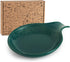 FE FUN ELEME Ceramic Spoon Rest for Kitchen Countertop, Large Lace Embossed Spoon Holder, 5.5inch Utensil Tray (Greener)